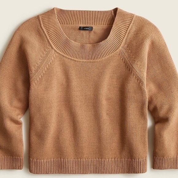 J.CREW Cotton Wide Sleeve Sweater Pullover Tan Top - Picture 3 of 8